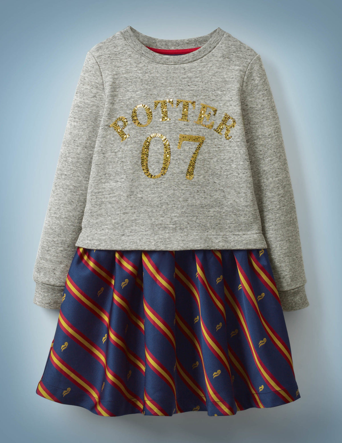 Paillettenkleid mit Seeker-Logo-Grau Meliert/Schnatz, Jacquard - Image 1