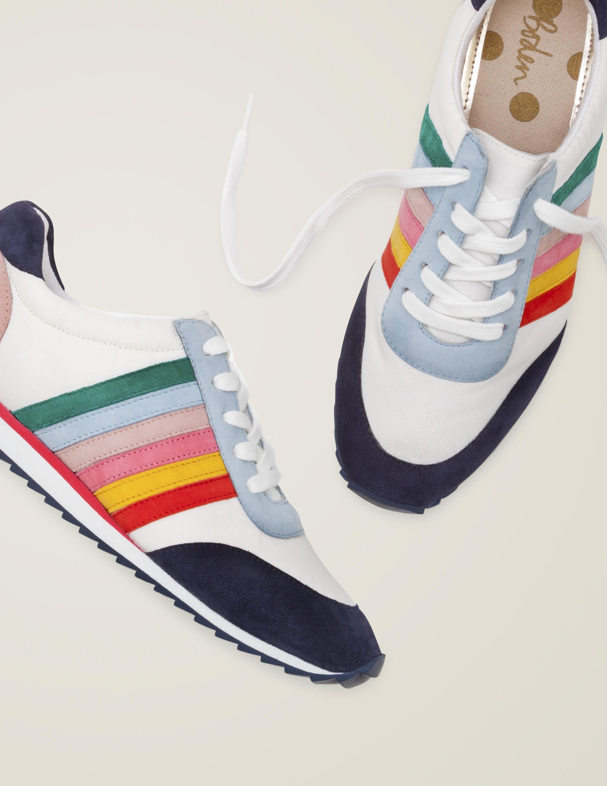 Gestreifte Turnschuhe-Weiß, Regenbogen - Image 1
