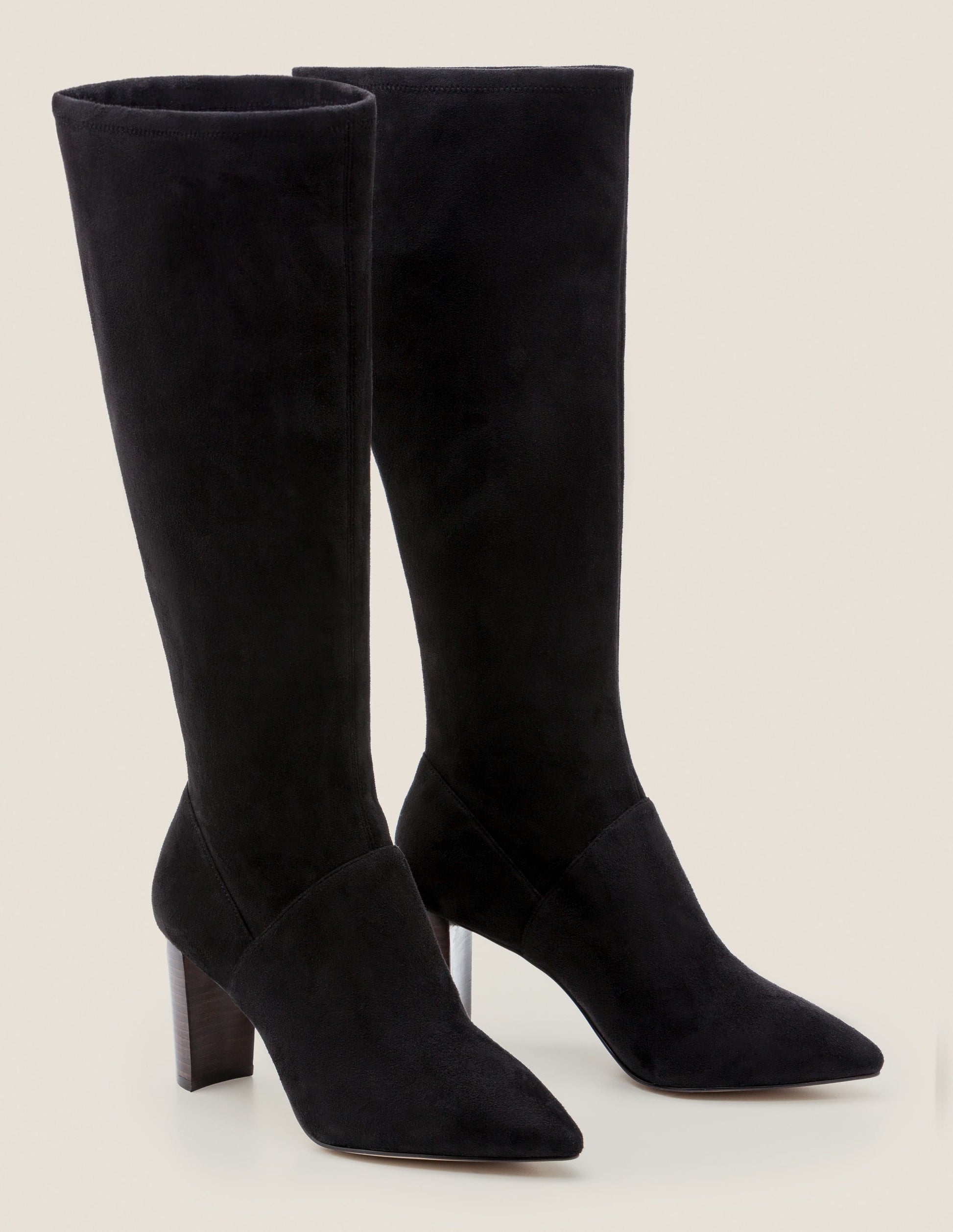 Stretchstiefel mit spitzer Zehenpartie-Schwarz-1