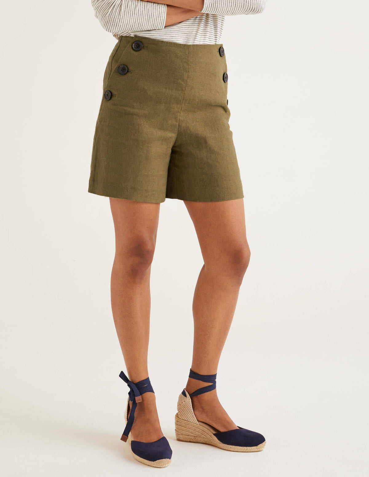Falmouth Leinenshorts-Klassisches Khaki-1