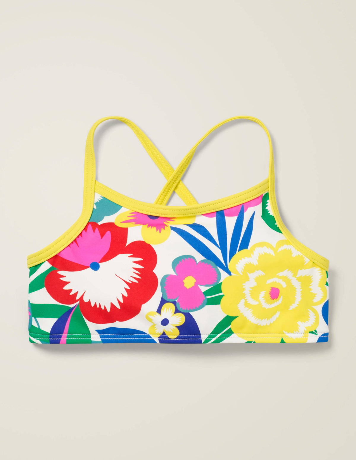 Gemustertes Bikini-Oberteil-Bunt, Tropenblüten - Image 1