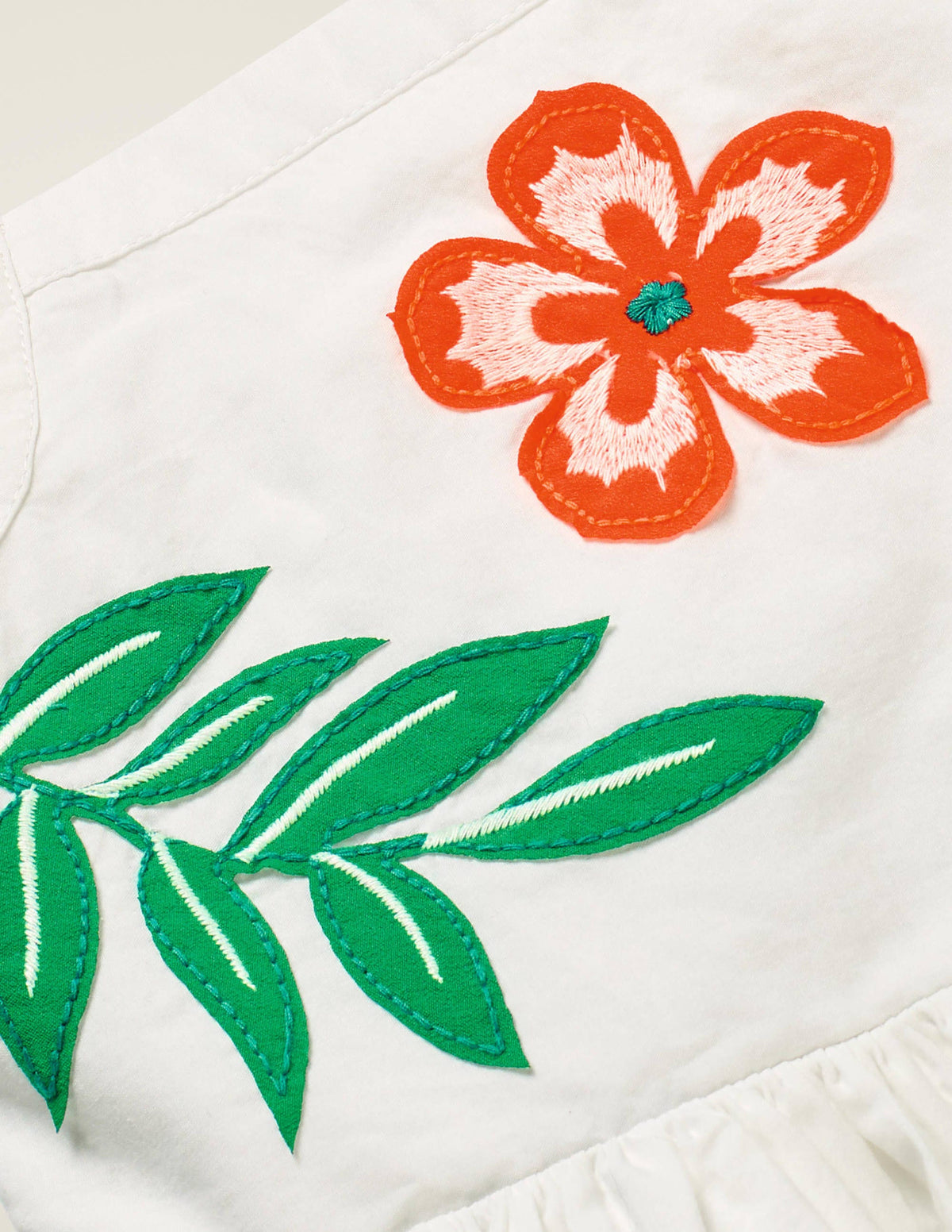 Verziertes Kleid mit Rüschenträgern-Weiß, Blumenmuster - Image 3