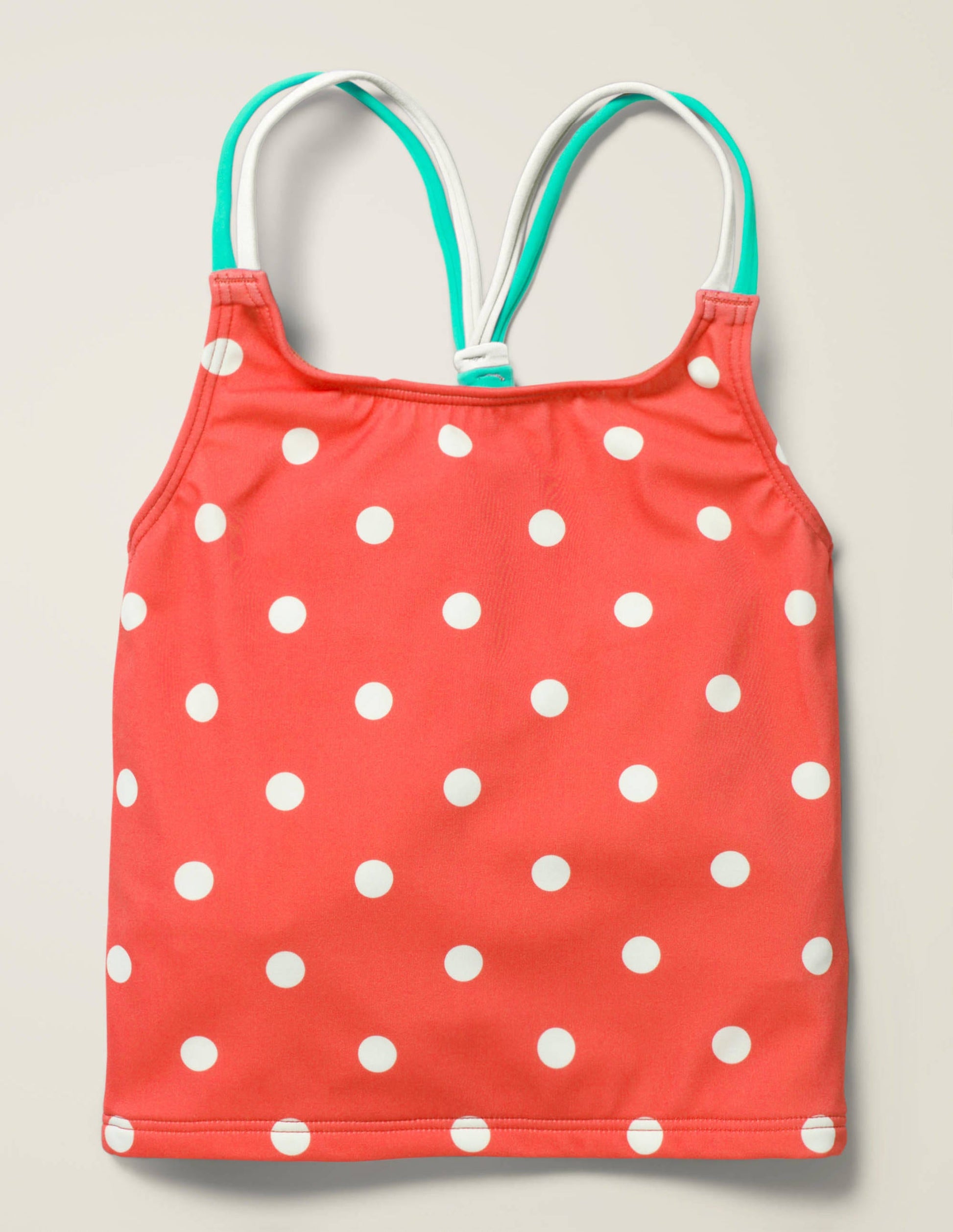 Haut de tankini à motif-Pois rouge crépuscule/ivoire-1