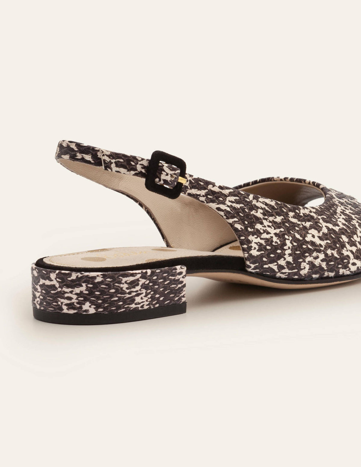 Ivy Slingbacks mit niedrigem Absatz-Schwarz/Weiß, Schlangenoptik - Image 2