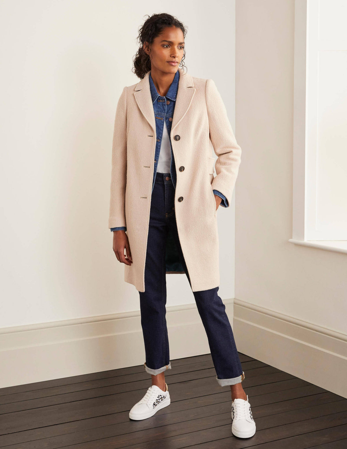 Einreihiger Trenchcoat-Seilbraun - Image 2
