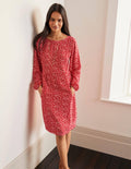 Robe Serena-Rouge cerise, petit motif Ditsy Pop