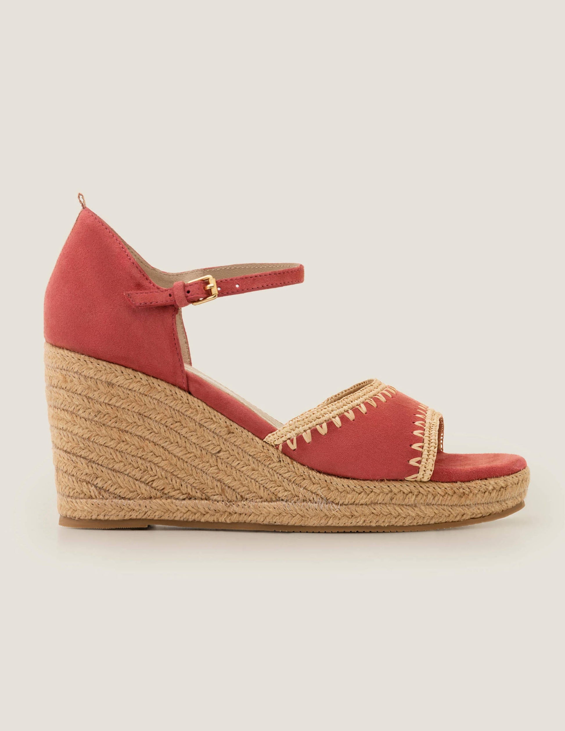 Compensées Layla façon espadrilles-Rouge-2