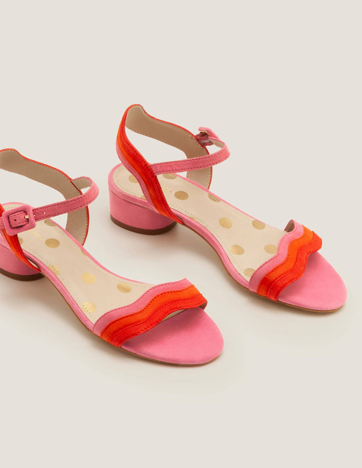 Blockabsatz-Sandalen mit Wellen-Helles Pink/Bunt-1