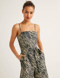Colette Leinen-Jumpsuit-Tiermuster