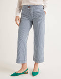 Crop Wide Leg Jeans-Ticking Stripe