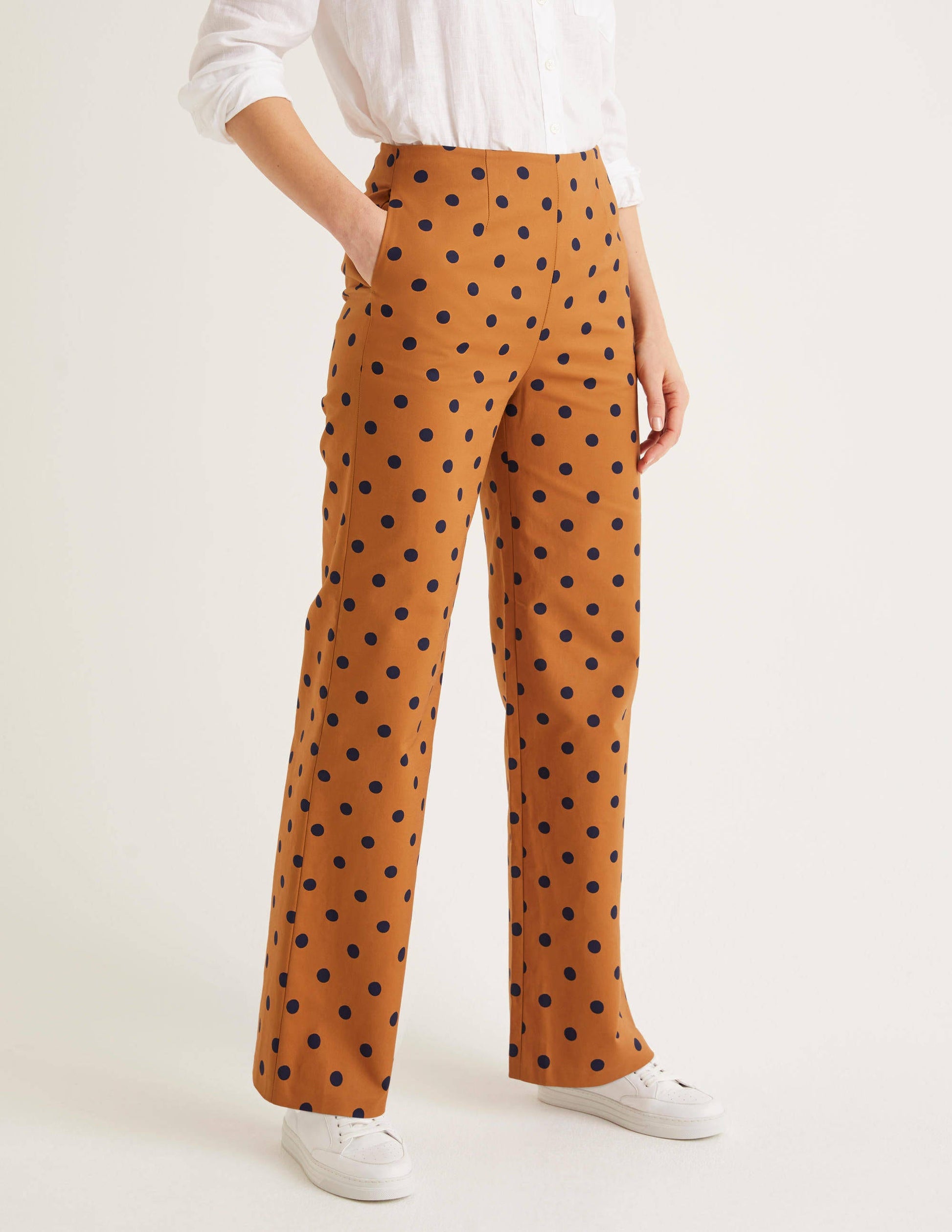 Sloane Hose mit weitem Bein-Lebkuchen, Tupfen-1
