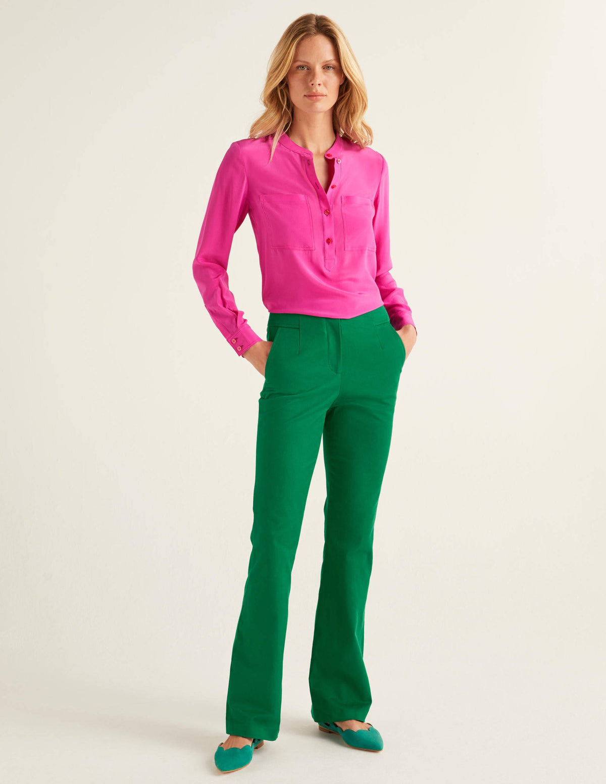 Westmoreland Bootcut-Hose-Waldgrün-4