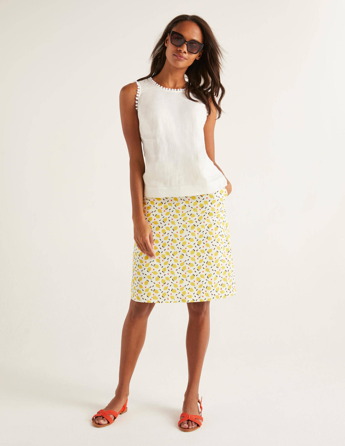 Romaine Linen Top-White-1