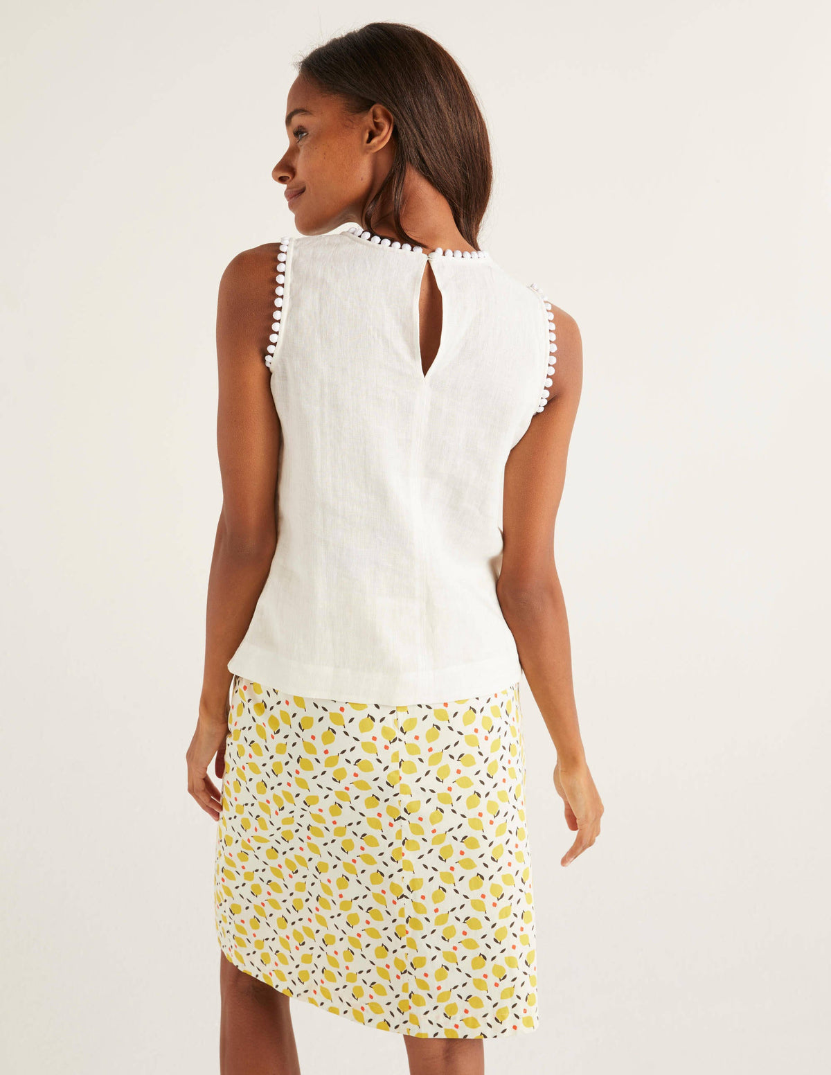 Romaine Linen Top-White - Image 2