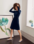 Abigail Samtkleid-Marineblau
