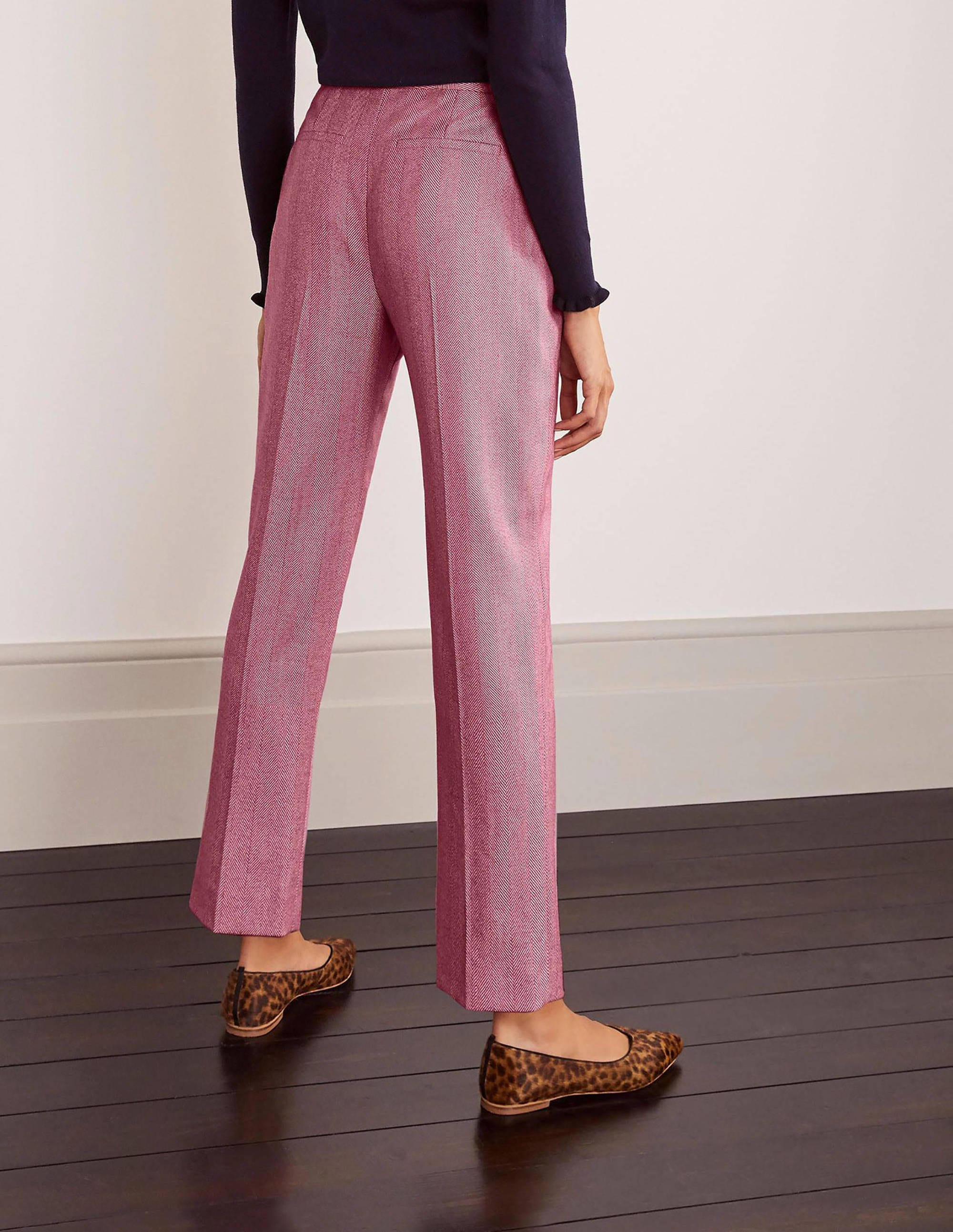 Kennford Tweed Trousers-Pink Herringbone - Image 2