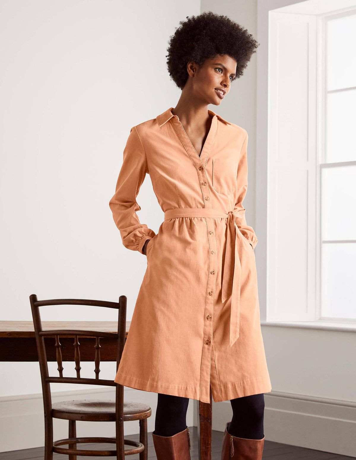 Olympia Hemdblusenkleid-Altrosa - Image 4