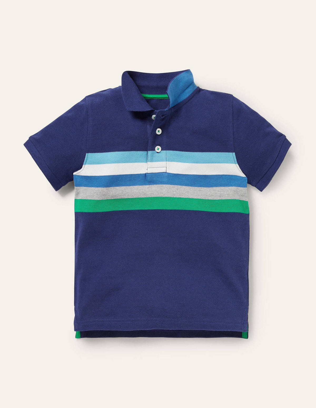 Piqué Polo Shirt-Starboard Blue/Multi - Image 1