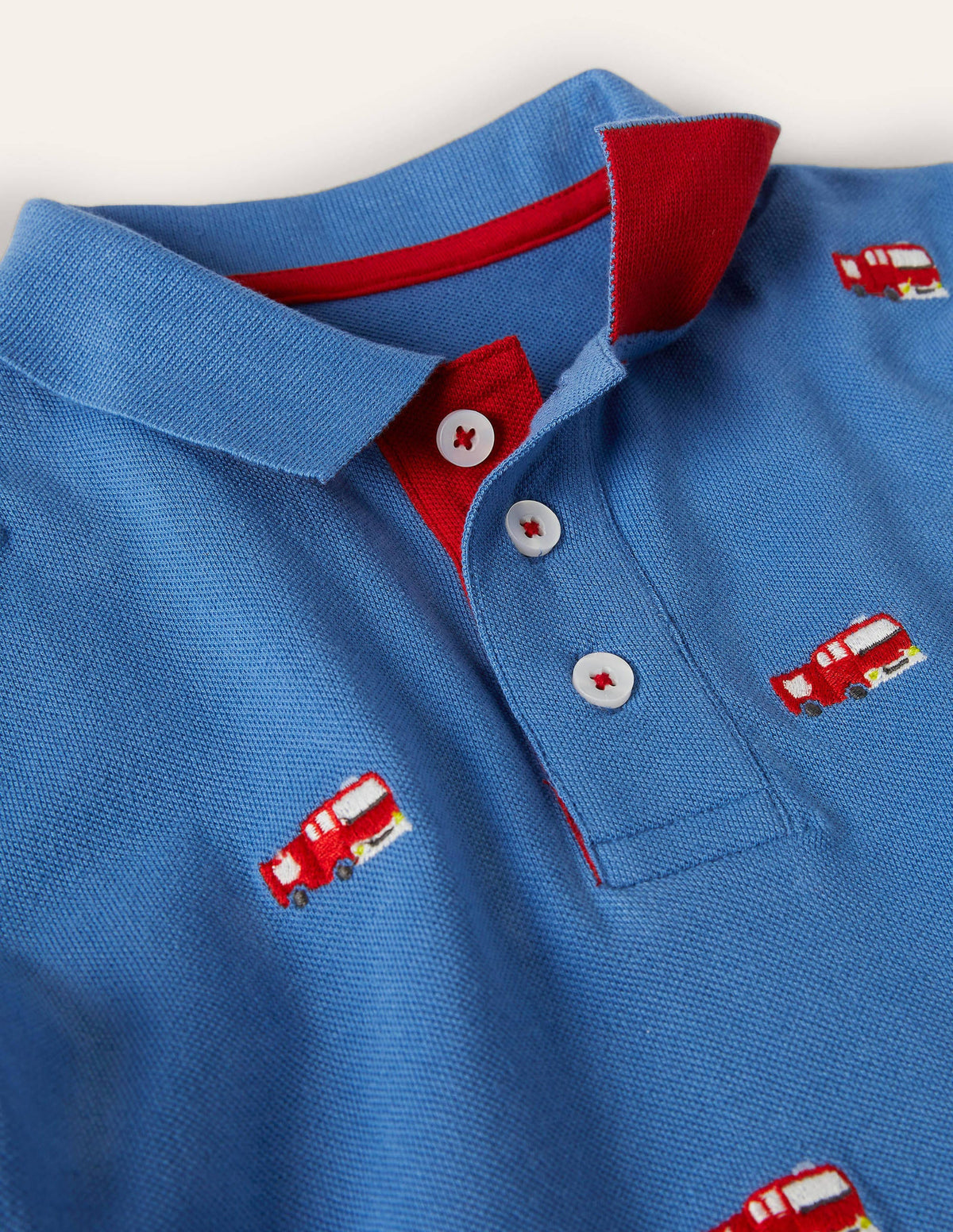 Polo en piqué-Camions de pompier bleu élisabéthain - Image 3