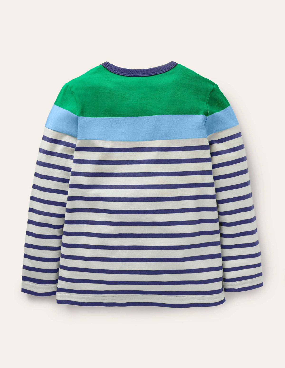 Bretonshirt mit Blockfarben-Paprikagrün/Naturweiß - Image 2