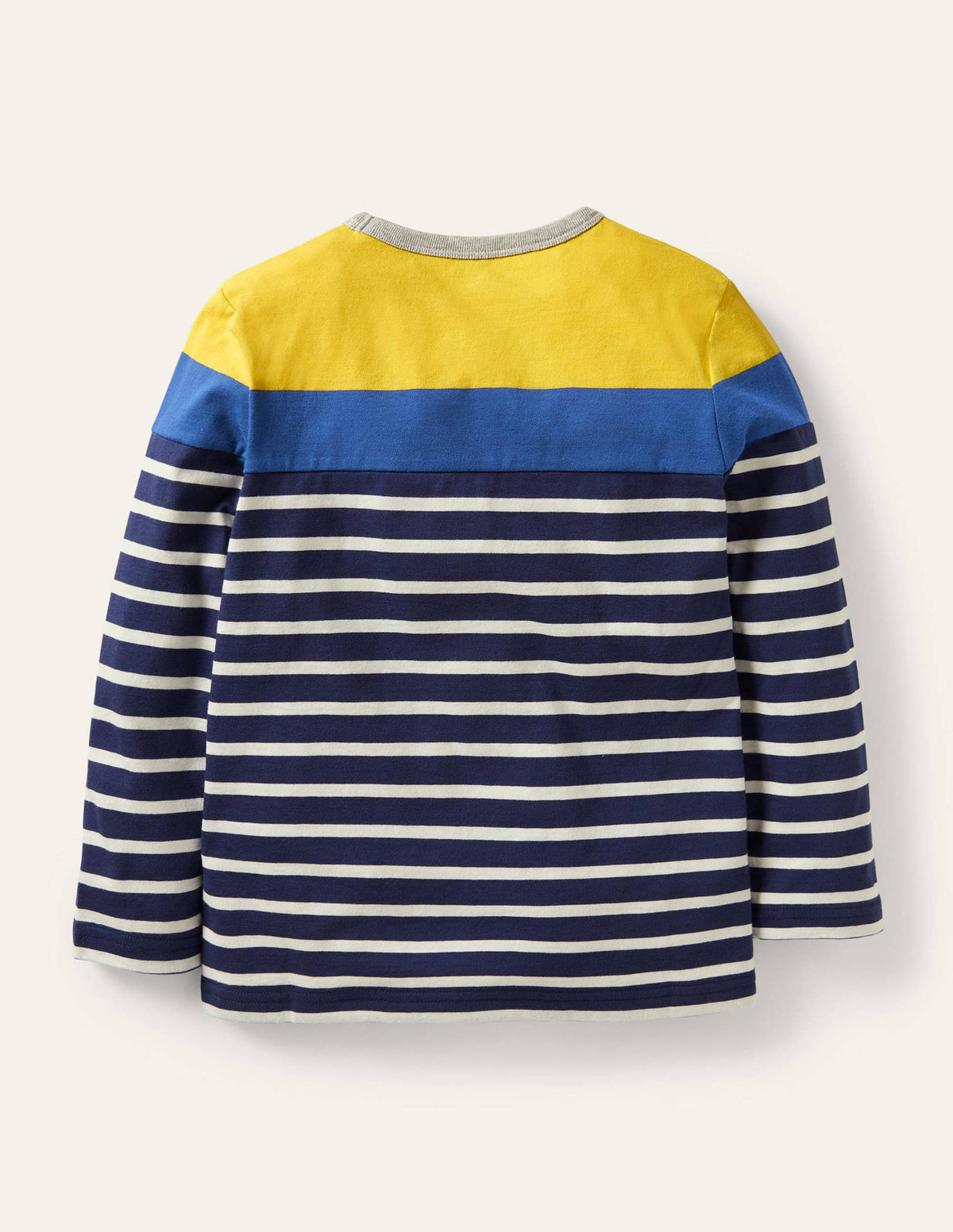 Bretonshirt mit Blockfarben-Maisgelb/Navy - Image 2