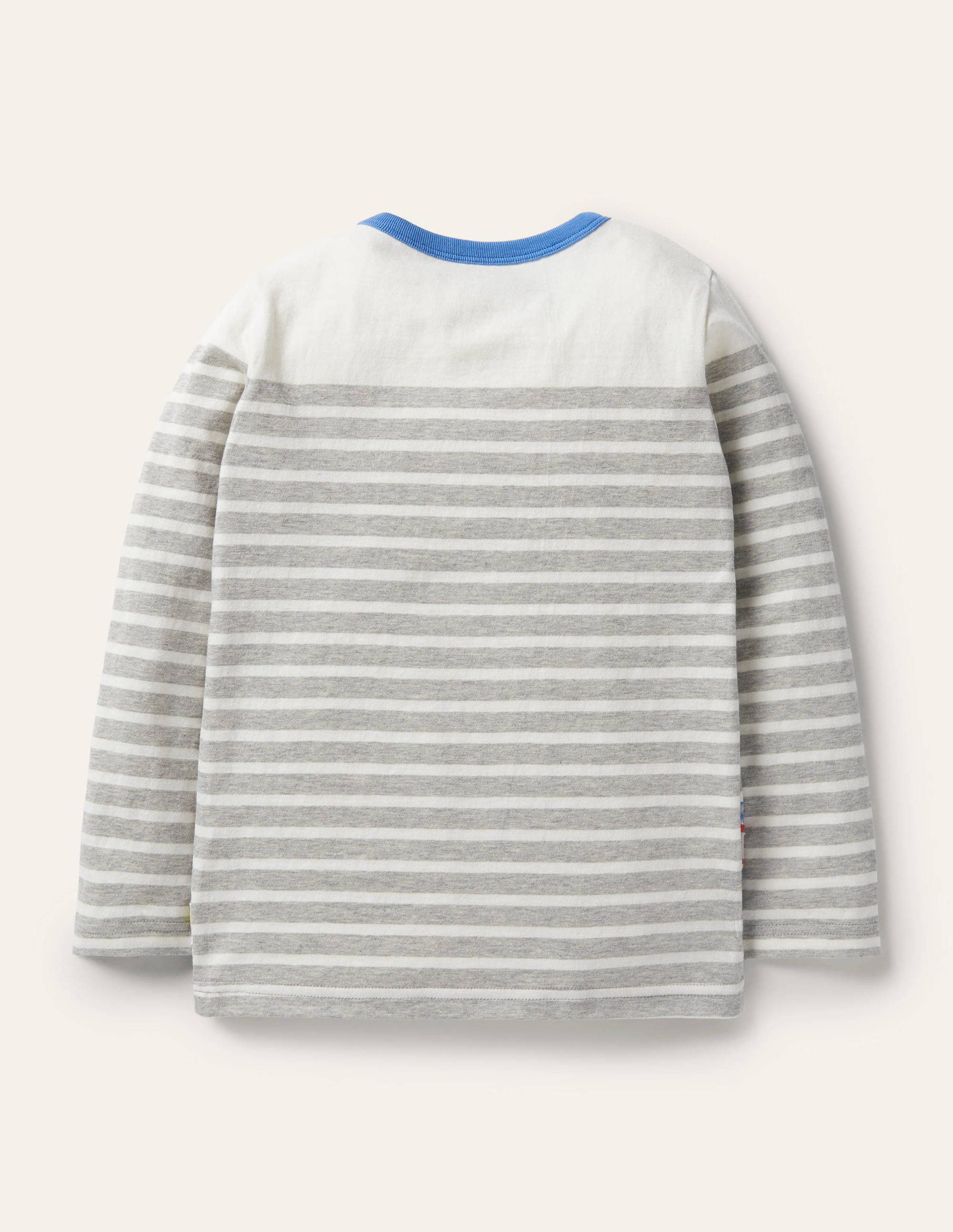 Appliqué Breton T-shirt-Grey Marl/Ivory Vehicles - Image 2