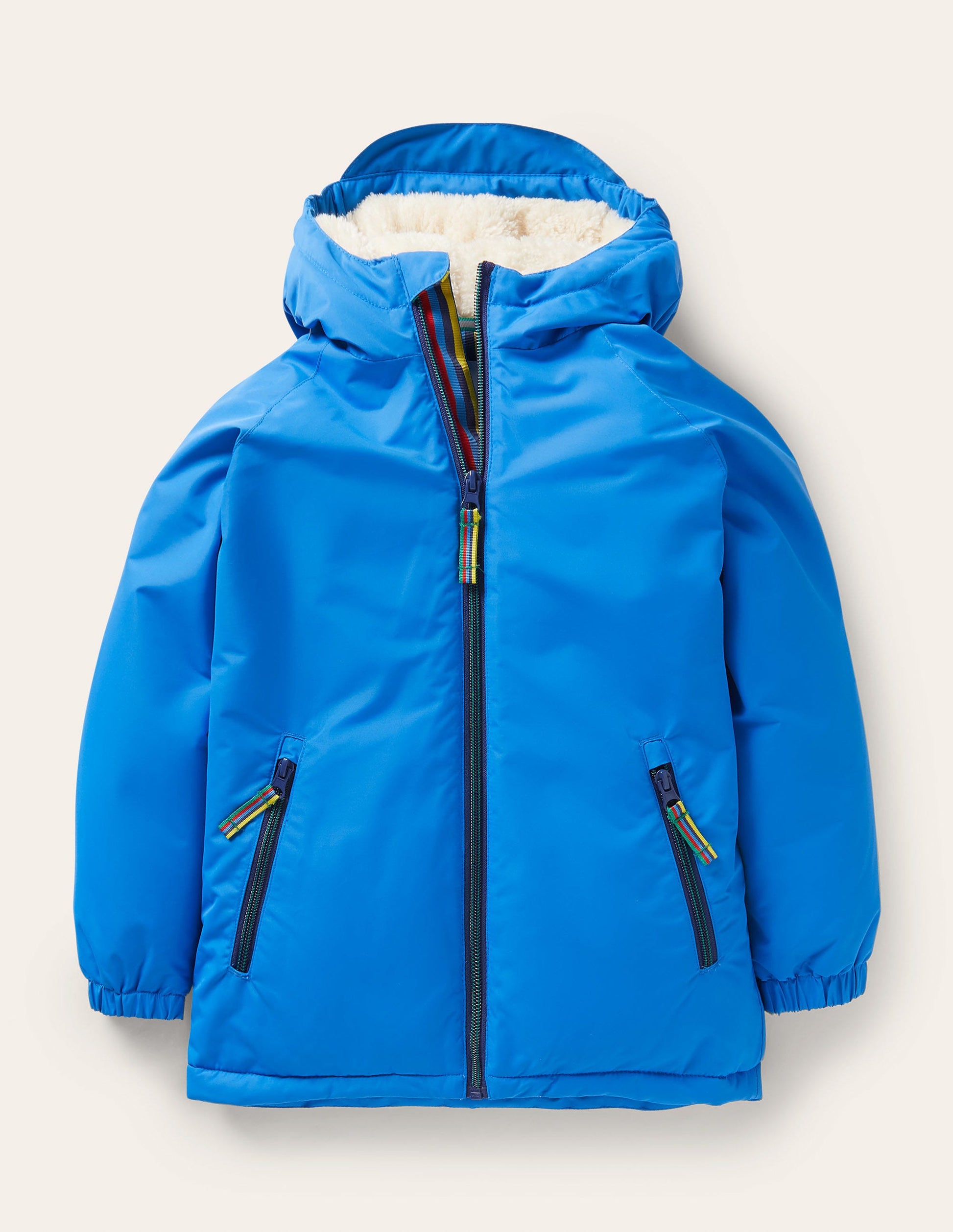 Anorak à doublure sherpa cosy-Dinosaure bleu marocain-3