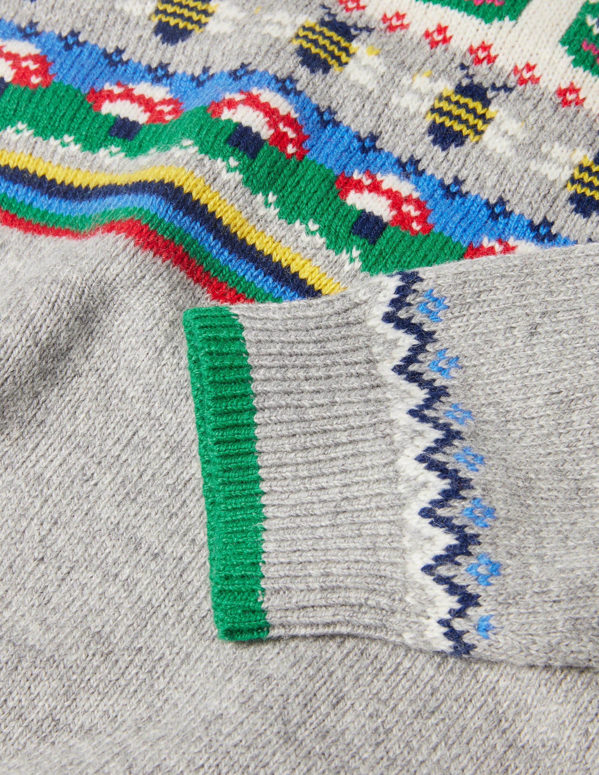 Fair-Isle-Pullover mit Rundhalsausschnitt-Grau Meliert/Grüner Pfeffer, Frosch - Image 3