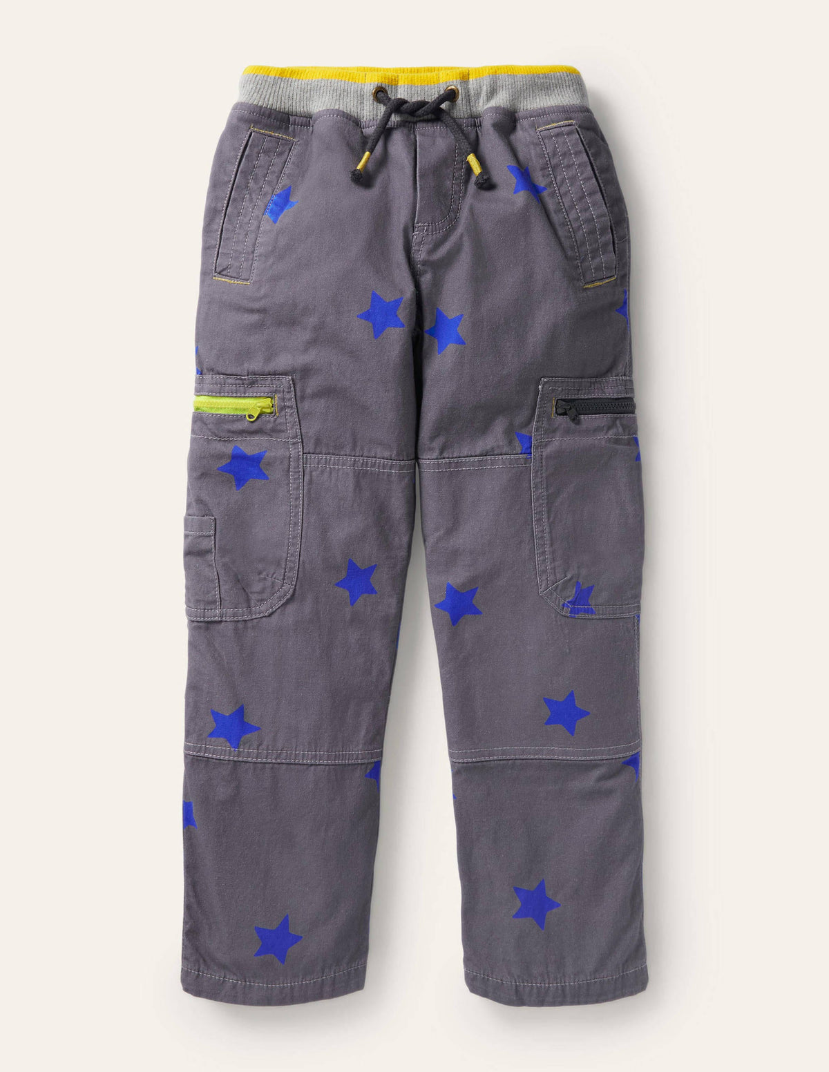 Cargohose mit kuscheligem Futter-Rußgrau/Blitzblau, Stern - Image 1