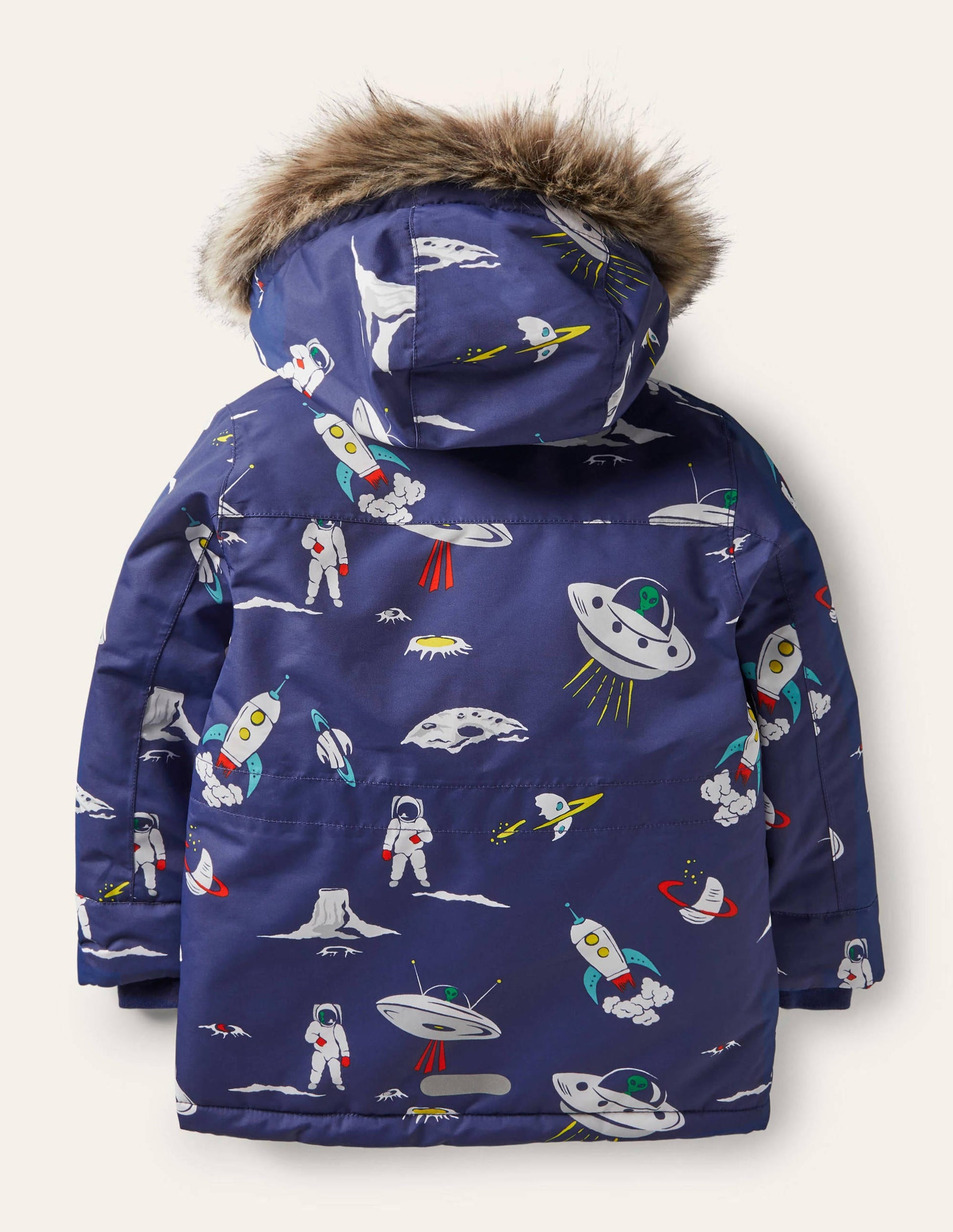 Bequemer wasserdichter Parka-Segelblau, Weltall-2