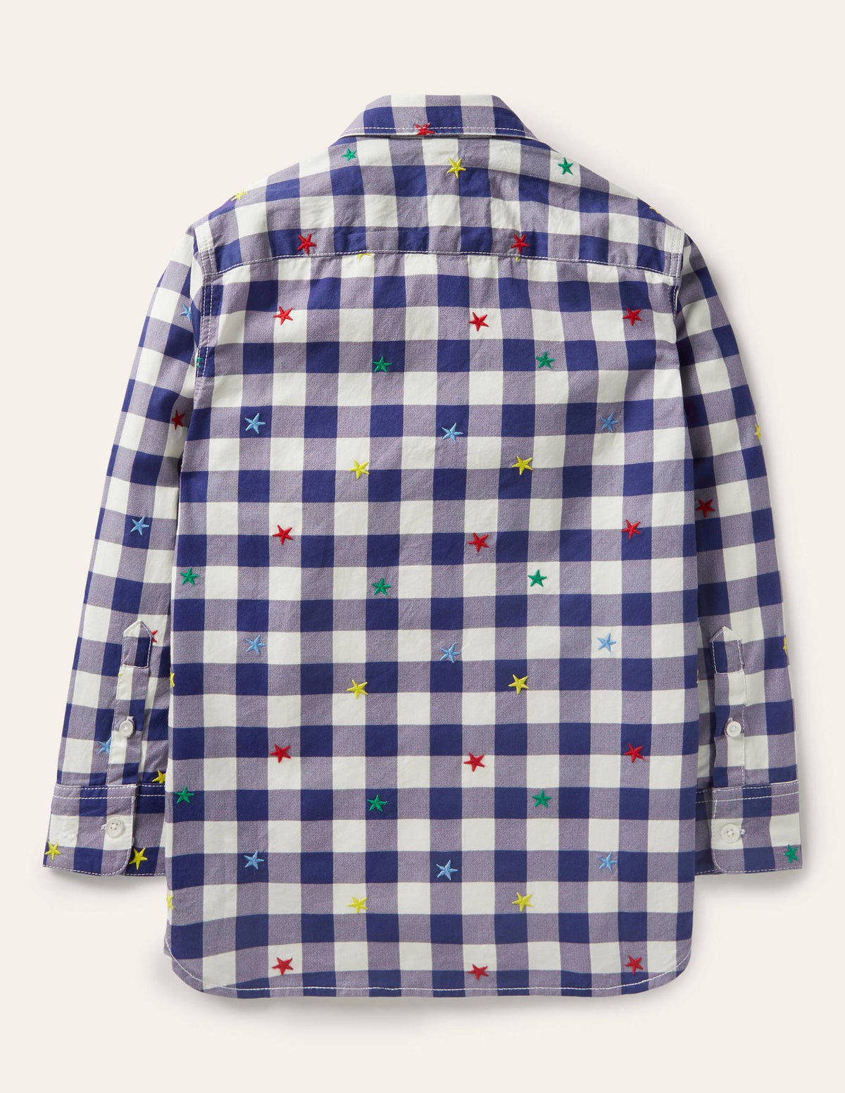 Lässiges Twill-Hemd-Navy/Naturweiß, Regenbogensterne-2