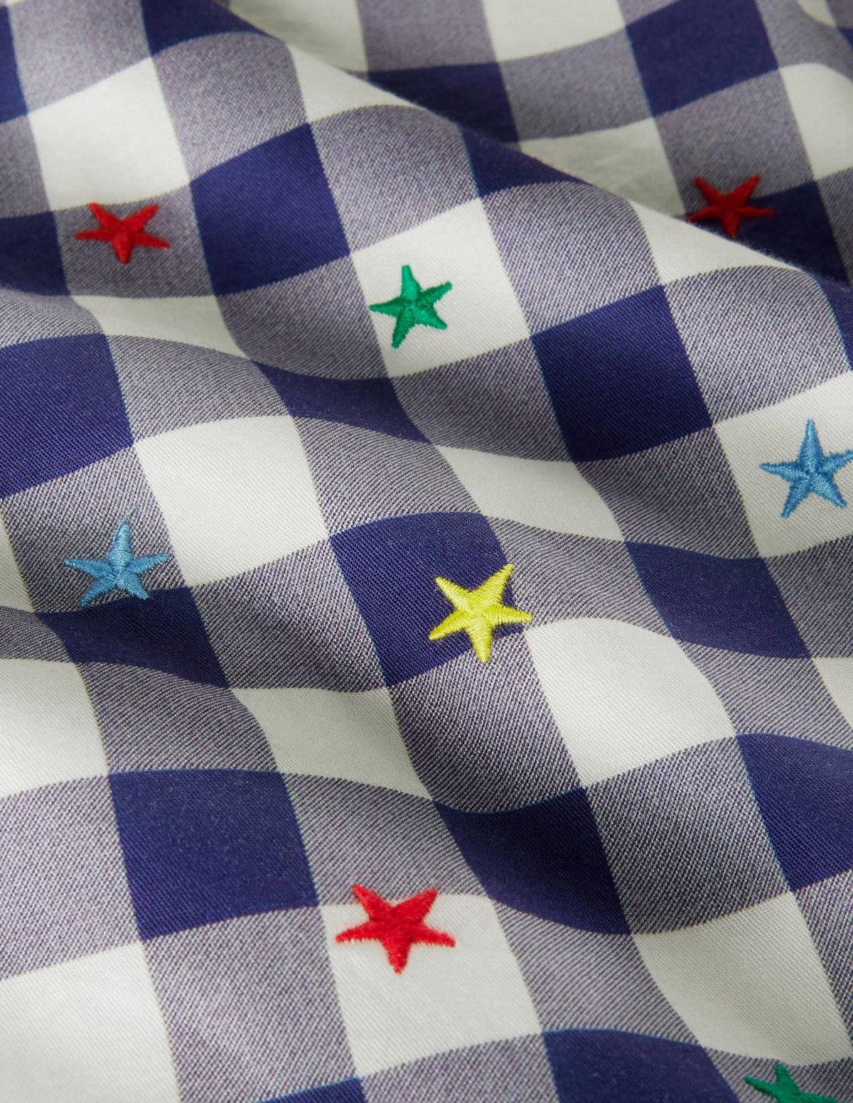Lässiges Twill-Hemd-Navy/Naturweiß, Regenbogensterne - Image 3