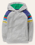 Hoodie mit Regenbogenstreifen-Grau Meliert, Regenbogen