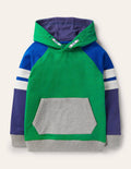 Sportlicher Hoodie mit Blockfarben-Hochlandgrün/Brillantblau
