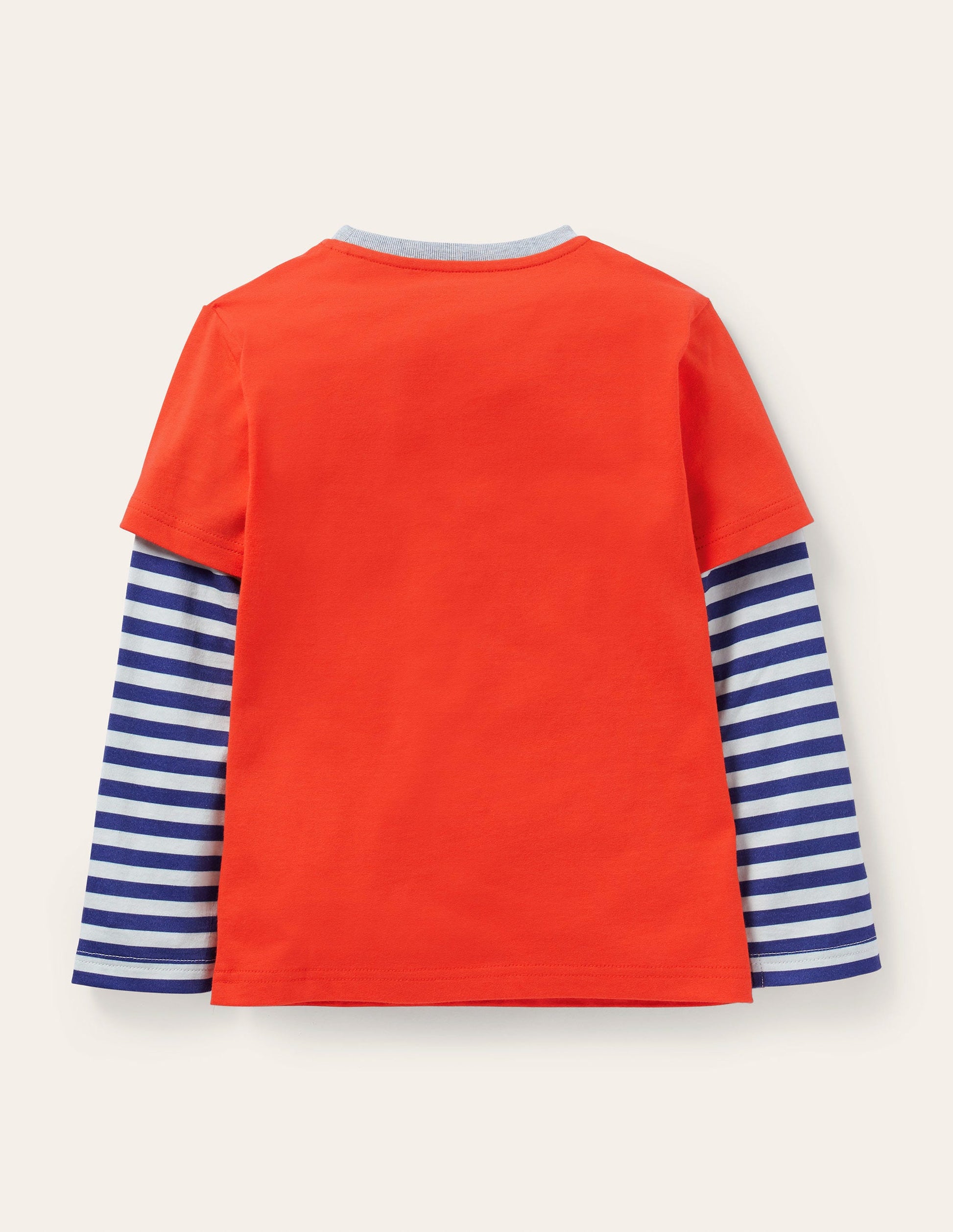 T-Shirt mit gestufter Musik-Applikation-Raketenrot, Faultier-2