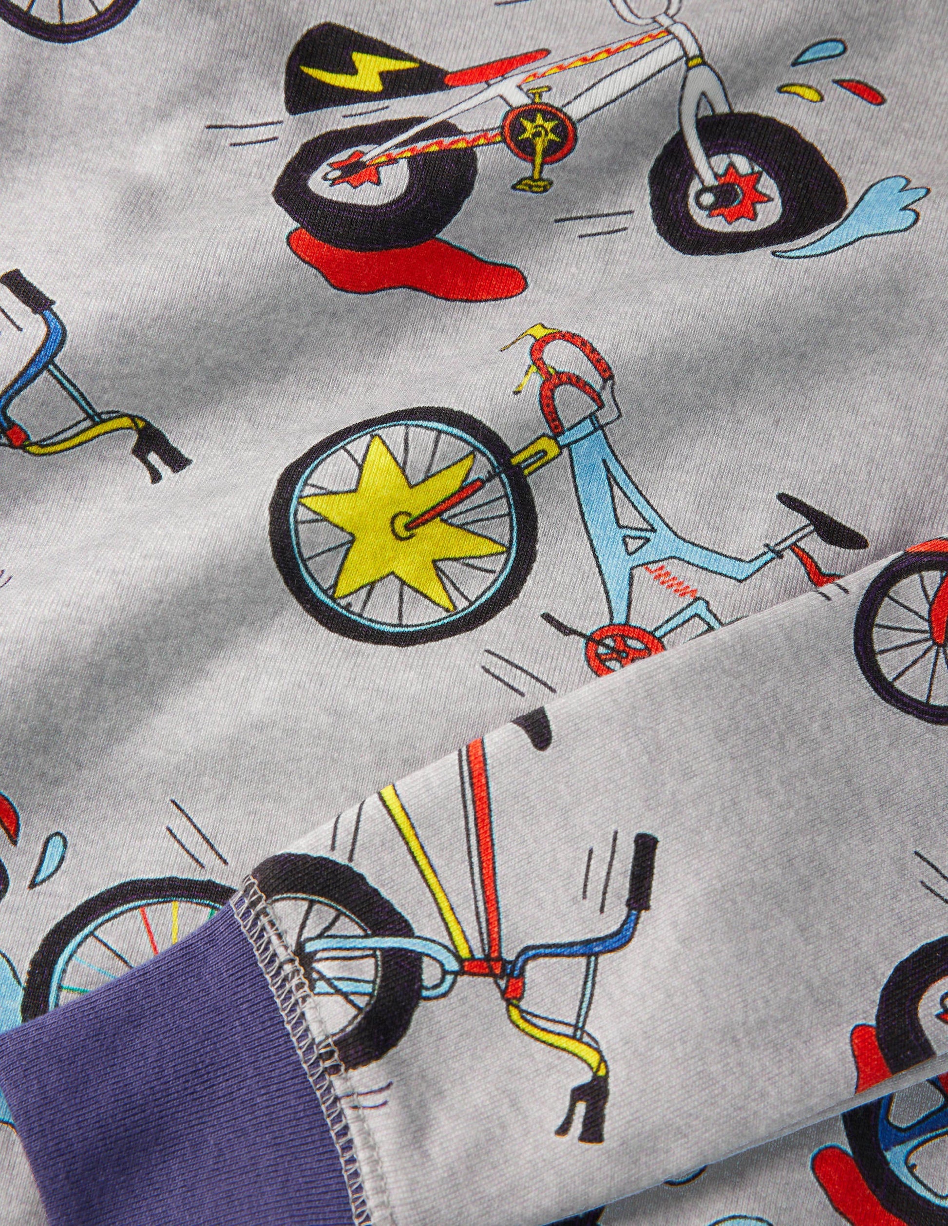 Pyjama long douillet-Vélos gris chiné-3