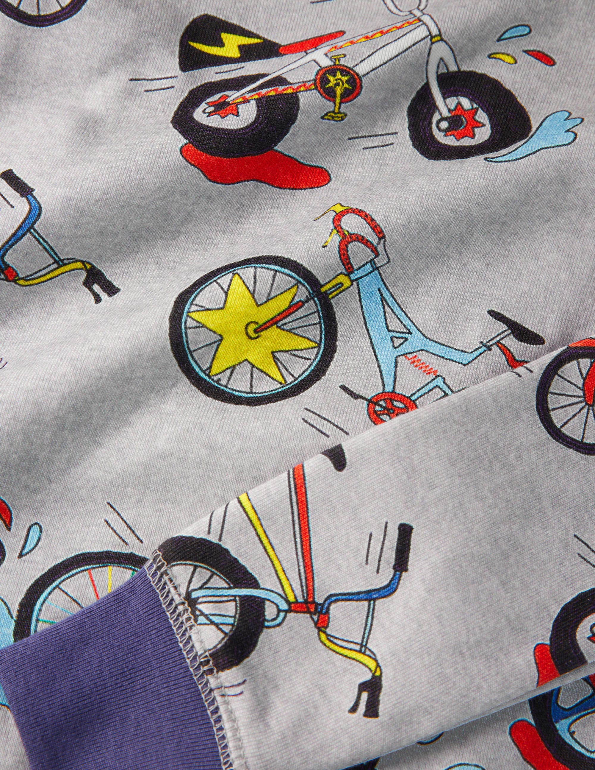 Pyjama long douillet-Vélos gris chiné - Image 3