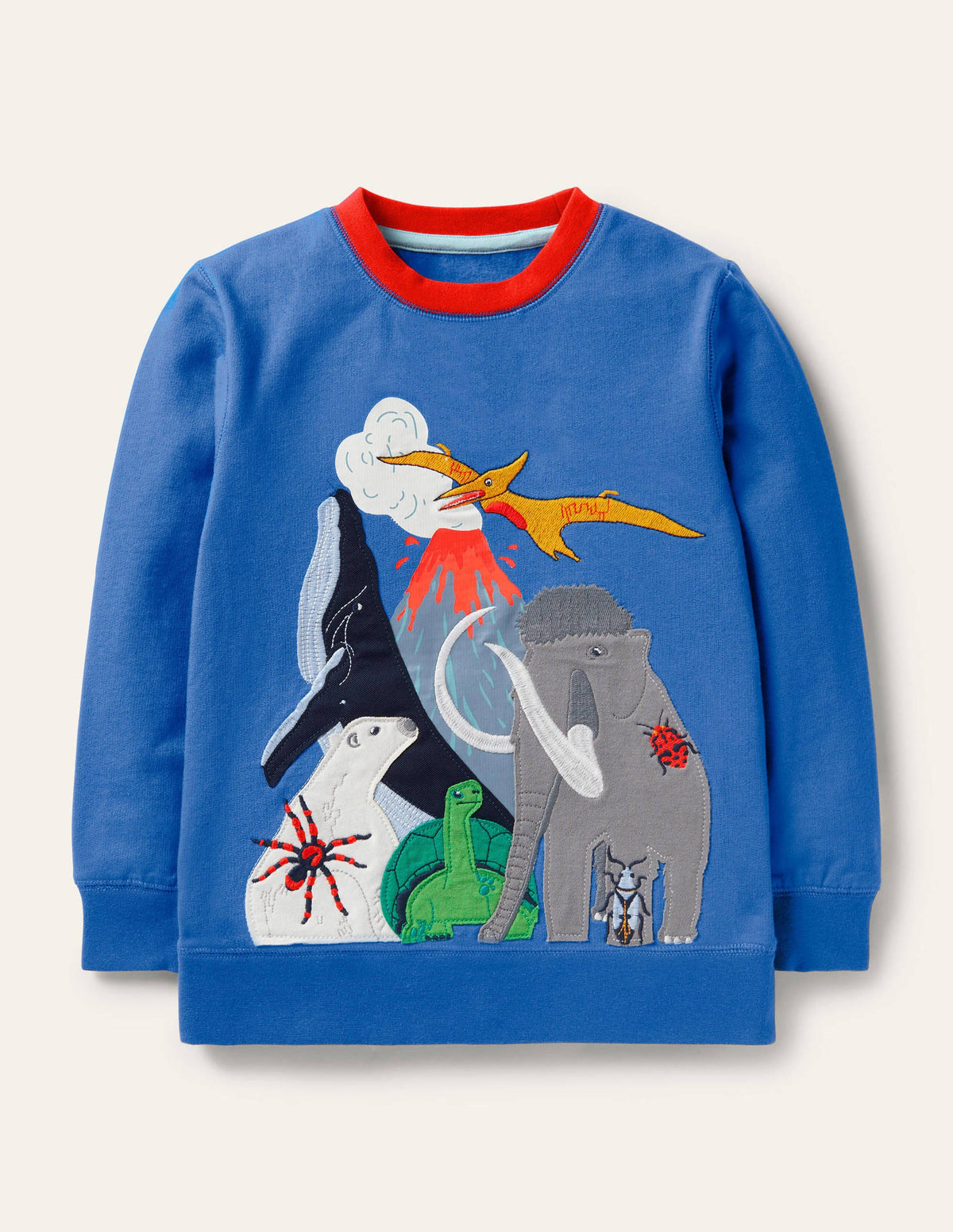 Sweat col rond graphique-Animaux bleu élisabéthain-1