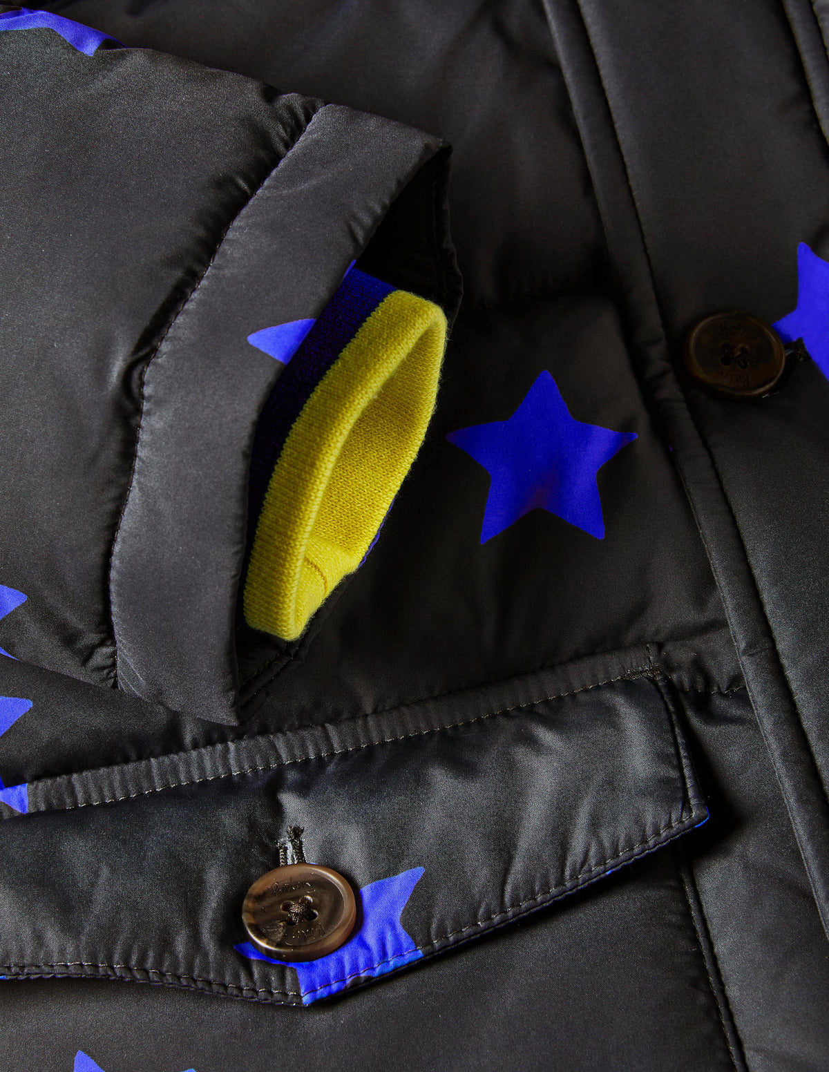 Lange Jacke mit Wattierung-Rußgrau/Blitzblau, Stern - Image 2