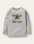 T-Shirt mit Tiermotiv-Grau Meliert, Bee Kind