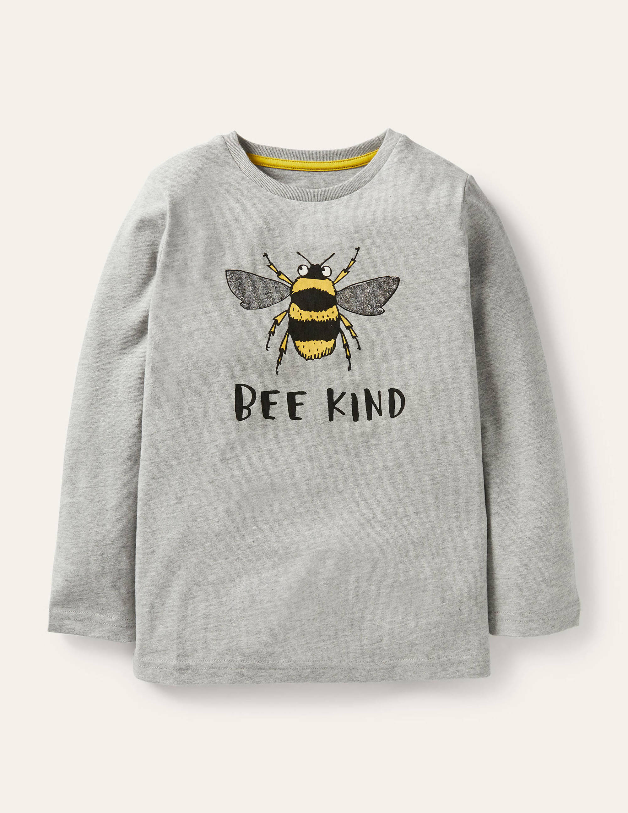 T-Shirt mit Tiermotiv-Grau Meliert, Bee Kind - Image 1