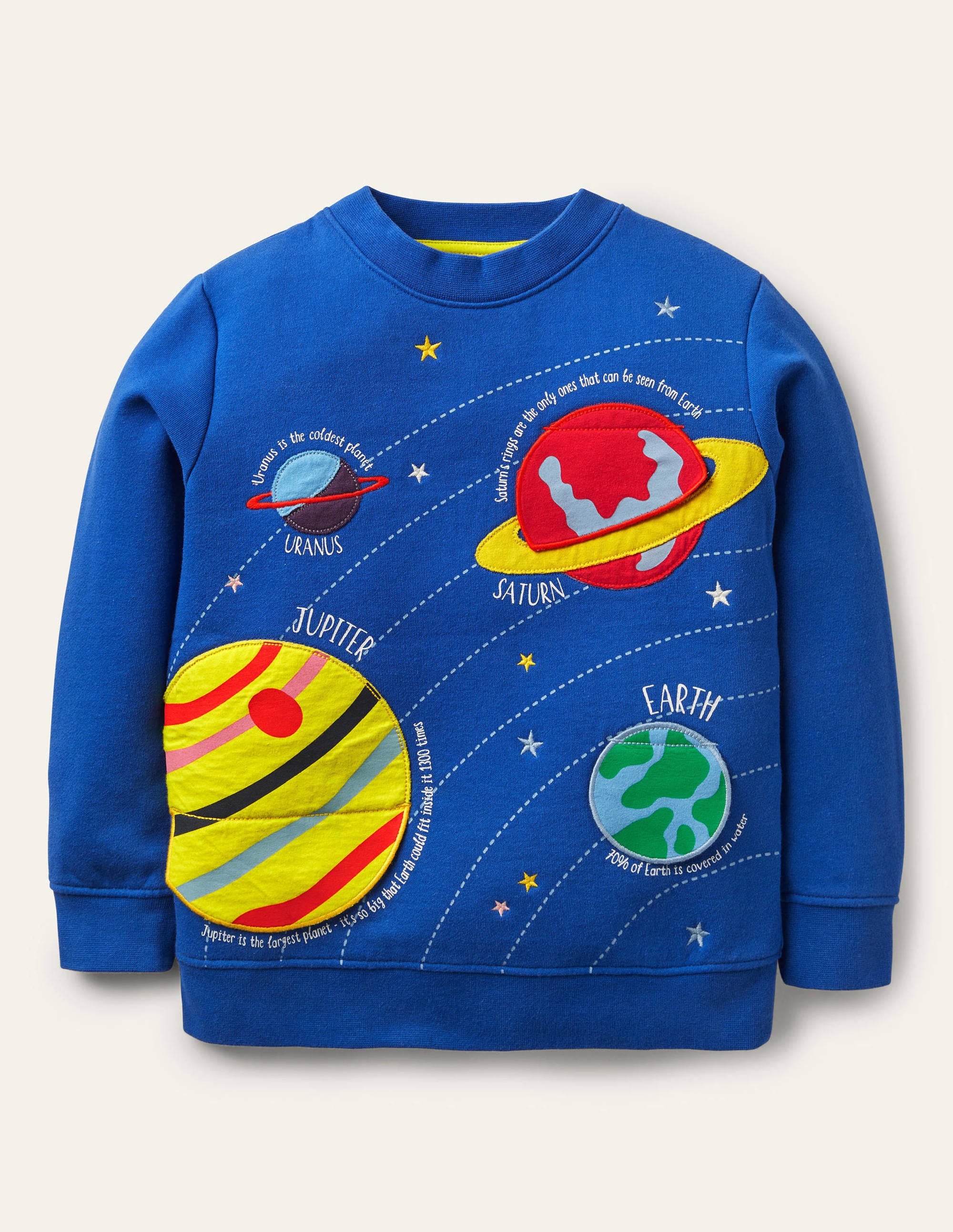 Sweatshirt mit Weltall-Aufklappmotiv-Blitzblau, Weltall - Image 1