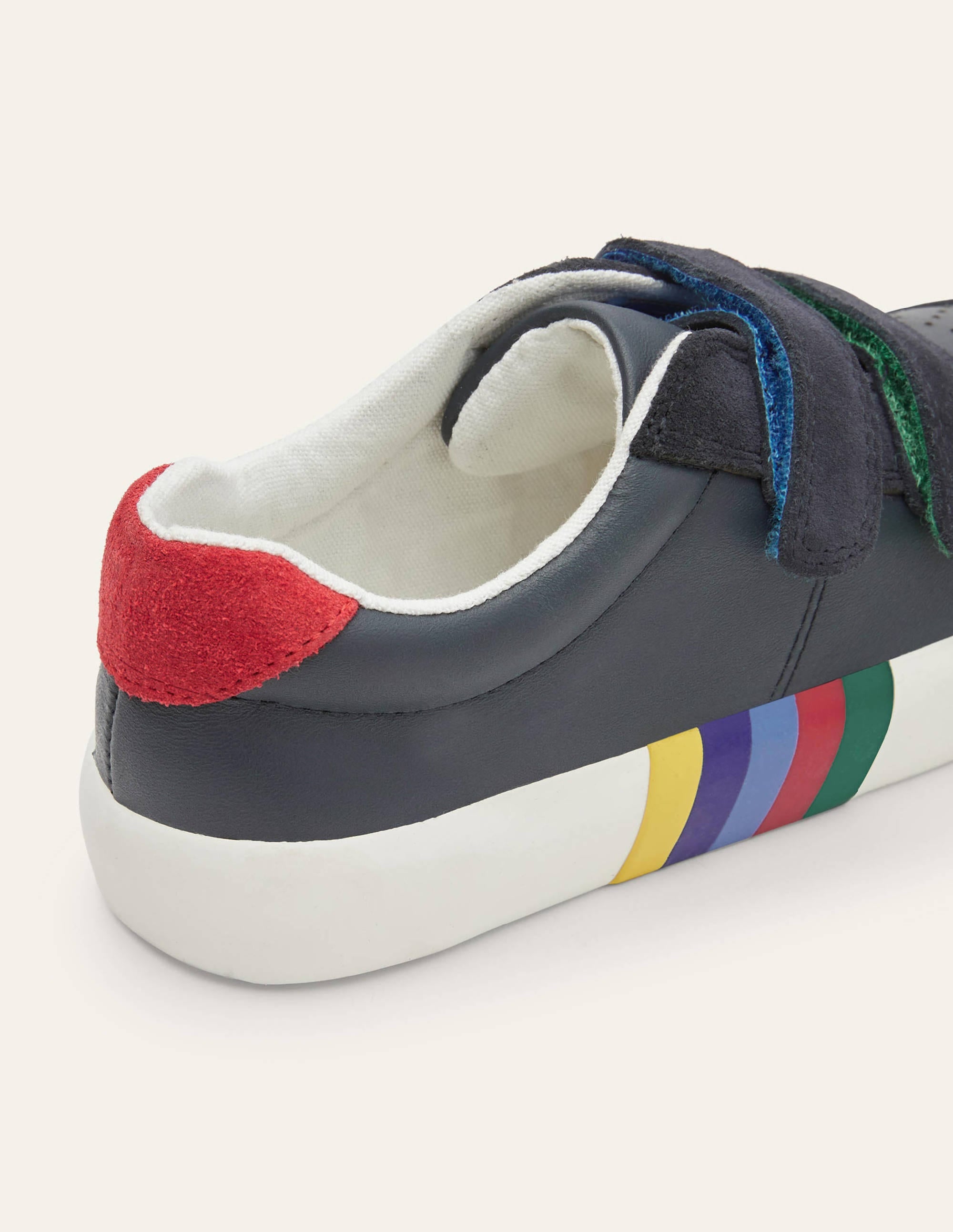 Niedrige Turnschuhe mit 2 Klettverschlüssen-Schuluniform-Navy, Regenbogen - Image 3