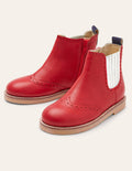Bottines chelsea en cuir-Rouge rockabilly