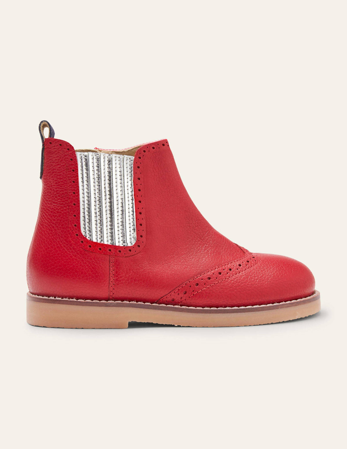 Bottines chelsea en cuir-Rouge rockabilly-2