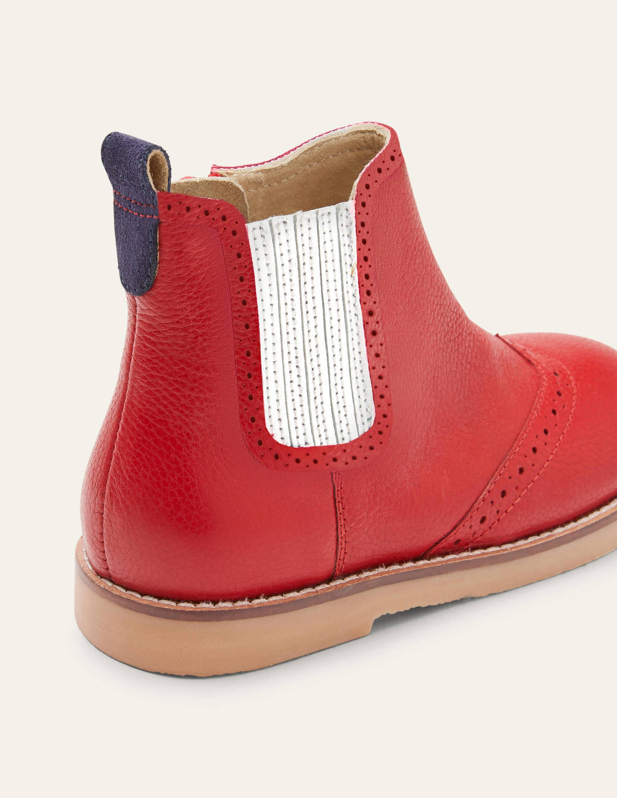 Bottines chelsea en cuir-Rouge rockabilly-3