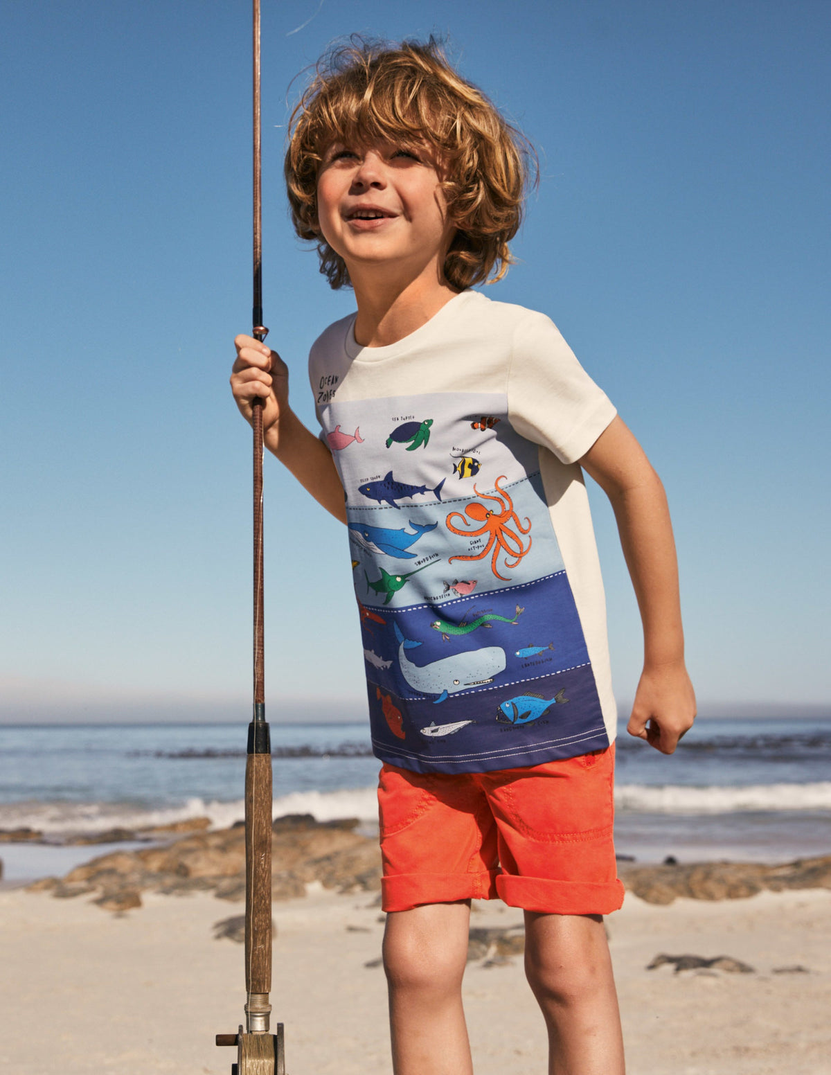 Graphic Layers T-shirt-Ivory Under-the-sea - Image 4