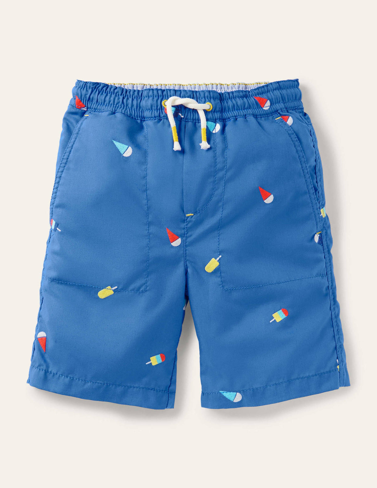 Pull-on Drawstring Shorts-Elizabethan Blue Ice Creams - Image 1