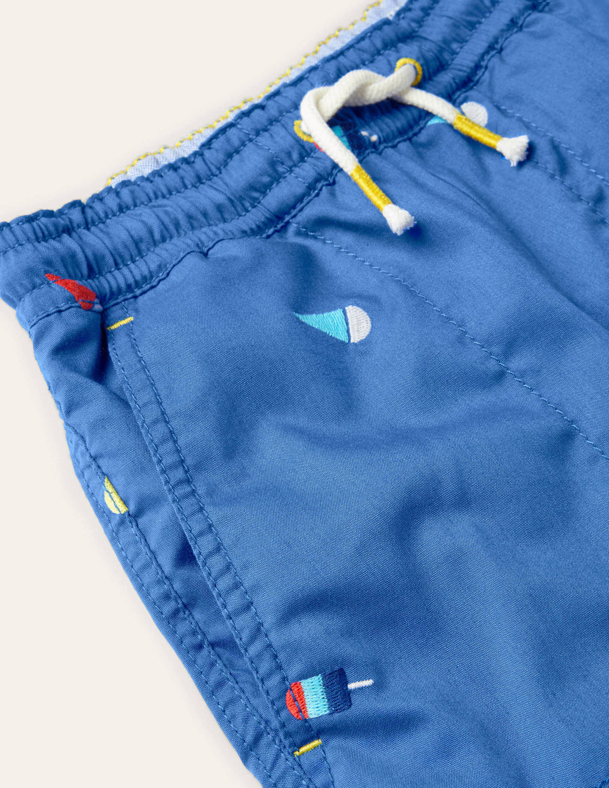 Pull-on Drawstring Shorts-Elizabethan Blue Ice Creams-3