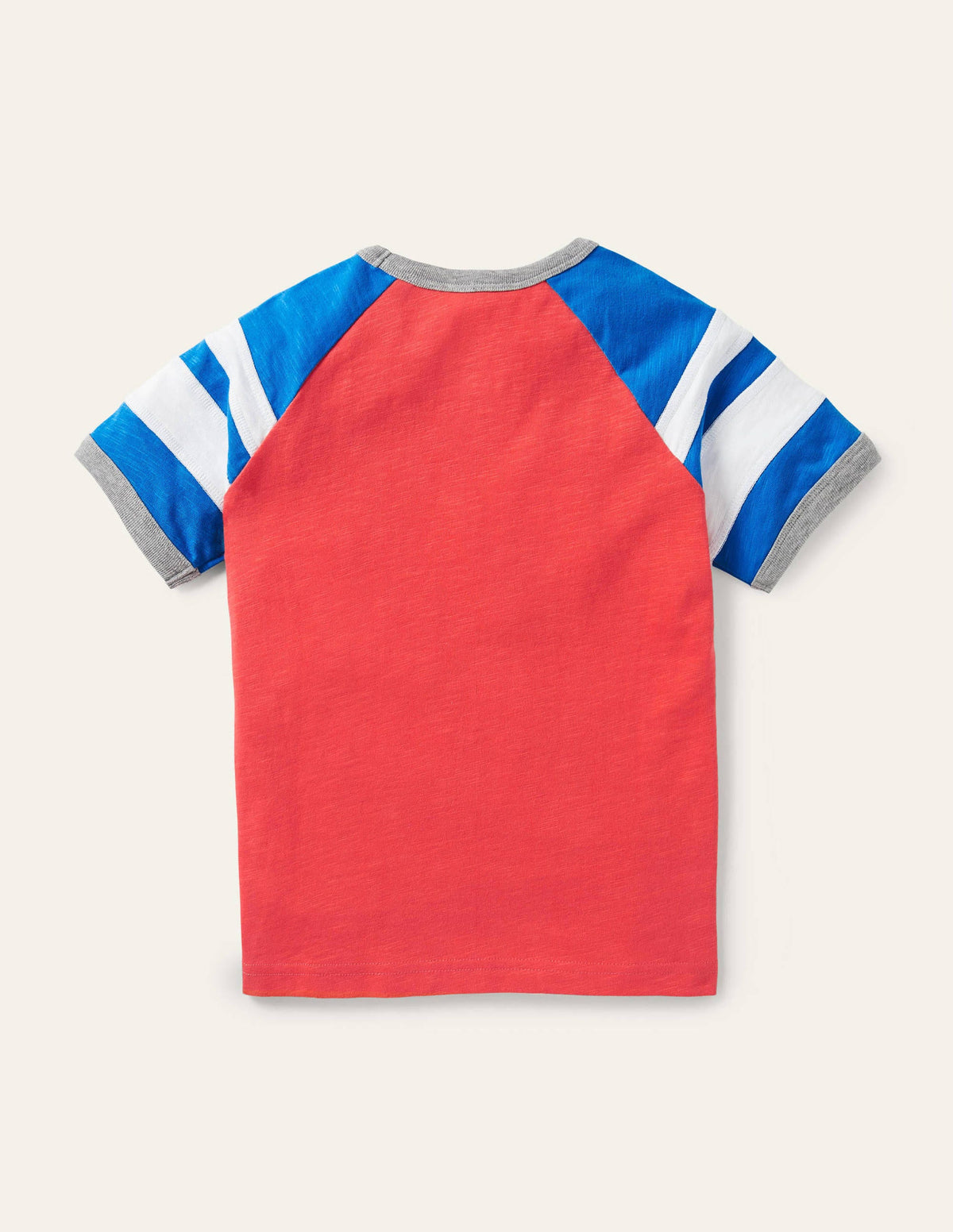 T-shirt raglan colourblock-Rouge tarte aux fraises/bleu - Image 2